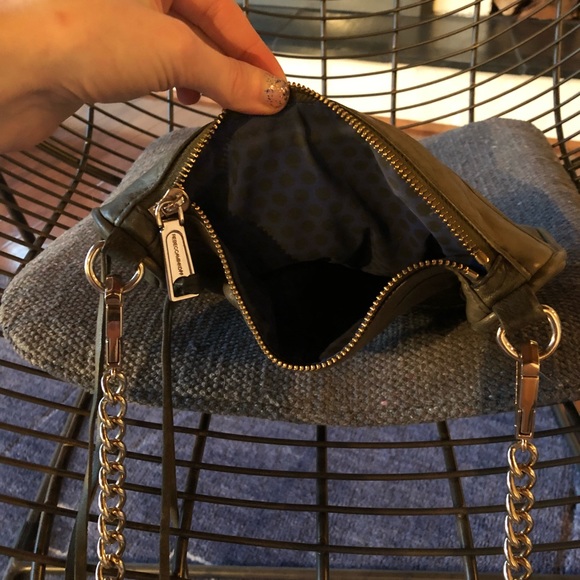 olive Rebecca Minkoff distressed leather bag purse - Picture 6 of 8